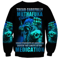 Tread Carefully Skull Sweatshirt - Wonder Print Shop