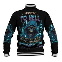 I Can't Go To Hell Mad Reaper Skull Baseball Jacket - Wonder Print Shop