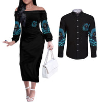 i-cant-go-to-hell-mad-reaper-skull-couples-matching-off-the-shoulder-long-sleeve-dress-and-long-sleeve-button-shirt