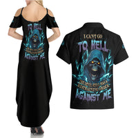 I Can't Go To Hell Mad Reaper Skull Couples Matching Summer Maxi Dress and Hawaiian Shirt - Wonder Print Shop