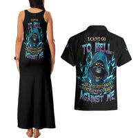I Can't Go To Hell Mad Reaper Skull Couples Matching Tank Maxi Dress and Hawaiian Shirt - Wonder Print Shop