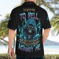 I Can't Go To Hell Mad Reaper Skull Hawaiian Shirt - Wonder Print Shop
