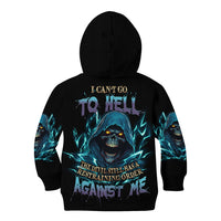 I Can't Go To Hell Mad Reaper Skull Kid Hoodie - Wonder Print Shop