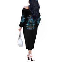 I Can't Go To Hell Mad Reaper Skull Off The Shoulder Long Sleeve Dress - Wonder Print Shop