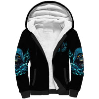 I Can't Go To Hell Mad Reaper Skull Sherpa Hoodie - Wonder Print Shop