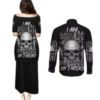 I Am Who I Am Skull Couples Matching Puletasi Dress and Long Sleeve Button Shirt - Wonder Print Shop