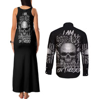 I Am Who I Am Skull Couples Matching Tank Maxi Dress and Long Sleeve Button Shirt - Wonder Print Shop