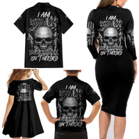 I Am Who I Am Skull Family Matching Long Sleeve Bodycon Dress and Hawaiian Shirt - Wonder Print Shop