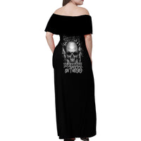 I Am Who I Am Skull Family Matching Off Shoulder Maxi Dress and Hawaiian Shirt - Wonder Print Shop