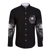 I Am Who I Am Skull Long Sleeve Button Shirt - Wonder Print Shop