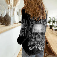 I Am Who I Am Skull Women Casual Shirt - Wonder Print Shop