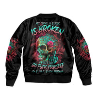 Give Me A F Is Broken But My Go F Yourself Sleeve Zip Bomber Jacket - Wonder Print Shop