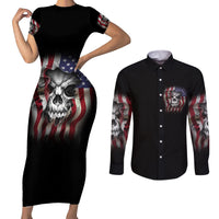 Don't Try To Figure Me Out Couples Matching Short Sleeve Bodycon Dress and Long Sleeve Button Shirt - Wonder Print Shop