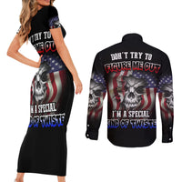 Don't Try To Figure Me Out Couples Matching Short Sleeve Bodycon Dress and Long Sleeve Button Shirt - Wonder Print Shop