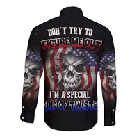 Don't Try To Figure Me Out Long Sleeve Button Shirt - Wonder Print Shop