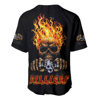 Dilligaf Flame Skull With G Baseball Jersey - Wonder Print Shop