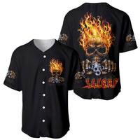 Dilligaf Flame Skull With G Baseball Jersey - Wonder Print Shop