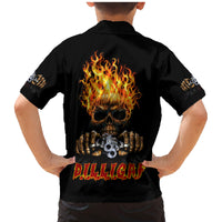 Dilligaf Flame Skull With G Family Matching Mermaid Dress and Hawaiian Shirt - Wonder Print Shop