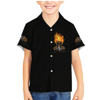 Dilligaf Flame Skull With G Family Matching Mermaid Dress and Hawaiian Shirt - Wonder Print Shop