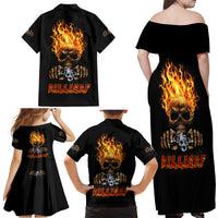 Dilligaf Flame Skull With G Family Matching Off Shoulder Maxi Dress and Hawaiian Shirt - Wonder Print Shop