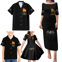 Dilligaf Flame Skull With G Family Matching Puletasi Dress and Hawaiian Shirt - Wonder Print Shop