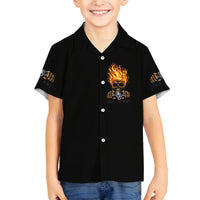 Dilligaf Flame Skull With G Family Matching Puletasi Dress and Hawaiian Shirt - Wonder Print Shop