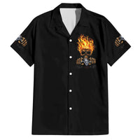 Dilligaf Flame Skull With G Family Matching Short Sleeve Bodycon Dress and Hawaiian Shirt - Wonder Print Shop