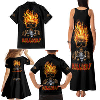 Dilligaf Flame Skull With G Family Matching Tank Maxi Dress and Hawaiian Shirt - Wonder Print Shop