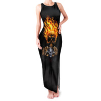 Dilligaf Flame Skull With G Family Matching Tank Maxi Dress and Hawaiian Shirt - Wonder Print Shop