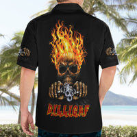 Dilligaf Flame Skull With G Hawaiian Shirt - Wonder Print Shop