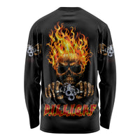 Dilligaf Flame Skull With G Long Sleeve Shirt - Wonder Print Shop