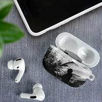 Custom Black and White King Salmon Fishing AirPods Case with Trout Fish Design Black and White Grunge Style - Wonder Print Shop