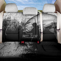 Custom Black and White King Salmon Fishing Back Car Seat Cover with Trout Fish Design Black and White Grunge Style - Wonder Print Shop