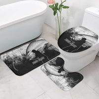 Custom Black and White King Salmon Fishing Bathroom Set with Trout Fish Design Black and White Grunge Style - Wonder Print Shop