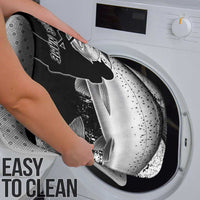 Custom Black and White King Salmon Fishing Bathroom Set with Trout Fish Design Black and White Grunge Style - Wonder Print Shop