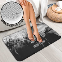 Custom Black and White King Salmon Fishing Bathroom Set with Trout Fish Design Black and White Grunge Style - Wonder Print Shop