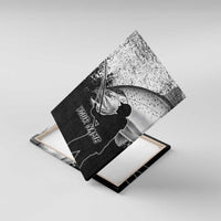 Custom Black and White King Salmon Fishing Canvas Wall Art with Trout Fish Design Black and White Grunge Style - Wonder Print Shop