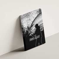 Custom Black and White King Salmon Fishing Canvas Wall Art with Trout Fish Design Black and White Grunge Style - Wonder Print Shop