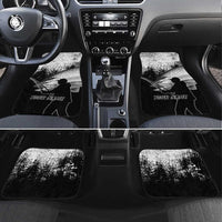 Custom Black and White King Salmon Fishing Car Mats with Trout Fish Design Black and White Grunge Style - Wonder Print Shop