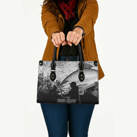 Custom Black and White King Salmon Fishing Leather Bag with Trout Fish Design Black and White Grunge Style - Wonder Print Shop