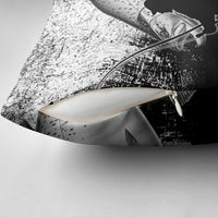 Custom Black and White King Salmon Fishing Pillow Cover with Trout Fish Design Black and White Grunge Style - Wonder Print Shop