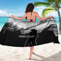 Custom Black and White King Salmon Fishing Sarong with Trout Fish Design Black and White Grunge Style - Wonder Print Shop