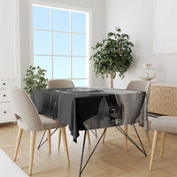 Custom Black and White King Salmon Fishing Tablecloth with Trout Fish Design Black and White Grunge Style - Wonder Print Shop