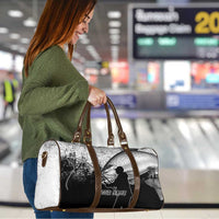 Custom Black and White King Salmon Fishing Travel Bag with Trout Fish Design Black and White Grunge Style - Wonder Print Shop