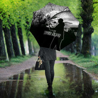 Custom Black and White King Salmon Fishing Umbrella with Trout Fish Design Black and White Grunge Style - Wonder Print Shop