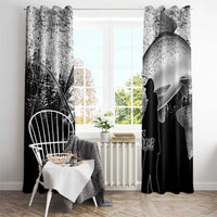 Custom Black and White King Salmon Fishing Window Curtain with Trout Fish Design Black and White Grunge Style - Wonder Print Shop