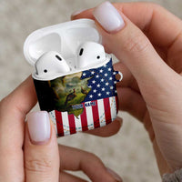 Custom American Flag Turkey Hunting AirPods Case with Illinois State Outline Country Farm Scene - Wonder Print Shop