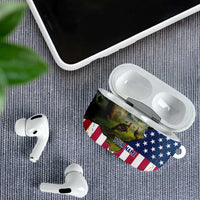 Custom American Flag Turkey Hunting AirPods Case with Illinois State Outline Country Farm Scene - Wonder Print Shop