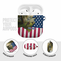Custom American Flag Turkey Hunting AirPods Case with Illinois State Outline Country Farm Scene - Wonder Print Shop