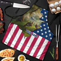 Custom American Flag Turkey Hunting Apron with Illinois State Outline Country Farm Scene - Wonder Print Shop